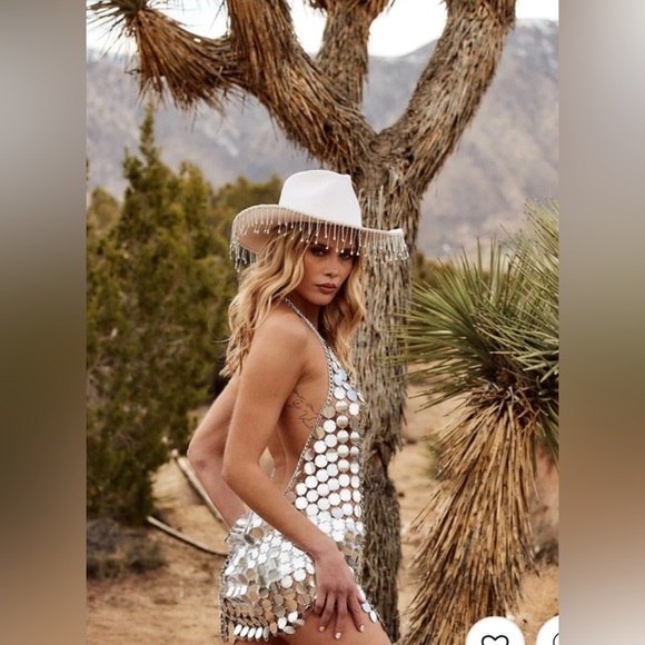 12th Tribe Silver Sequin Disco Dress - Picture 2 of 6